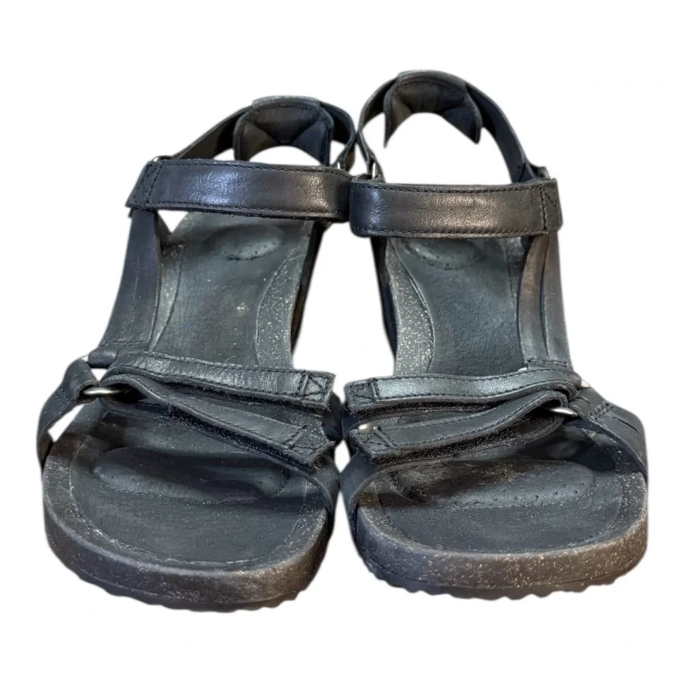 Teva Ysidro Universal Wedge Sandal Women’s Size 8.5 Genuine Leather Black